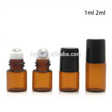 2ml 5ml amber empty refillable roll on essential perfume oil